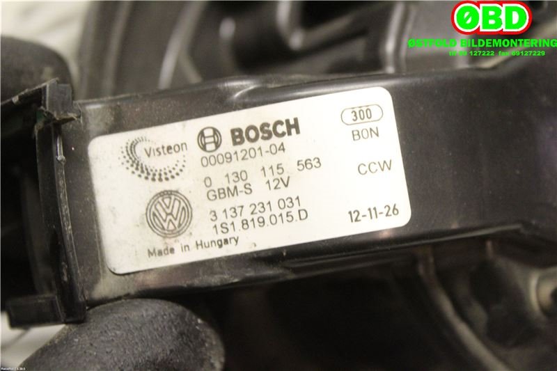 Varmeapparat motor til Škoda Citigo 2012-2019  (SKODA|1S1 819 015 D||1S1819015D)