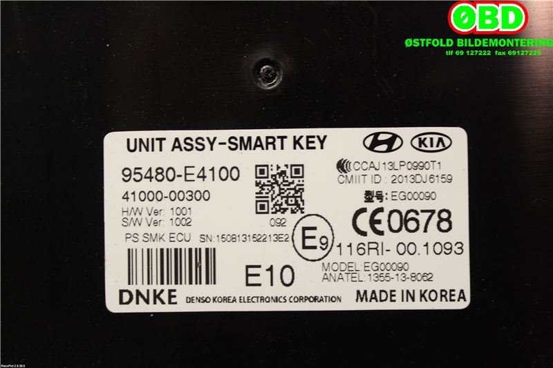 Styreenhet diverse til Kia Soul 2014-2019 (Type II)  (KIA|95480E4100|)