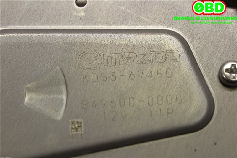Viskermotor bakrute til Mazda CX-5 2012-2017 (Type I)  (MAZDA CX-5|KD5367450|8496000800)