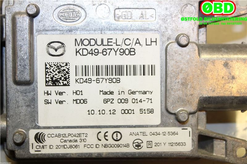 Sensor radar til Mazda CX-5 2012-2017 (Type I)  (MAZDA CX-5|KD4967Y90B|)