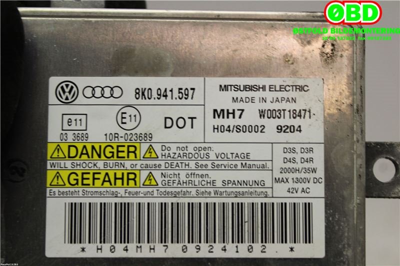 Styreenhet xenon/ballast til Audi A5 2007-2016 (Type I)  (AUDI|8K0 941 597 E|W003T18471|8K0941597)