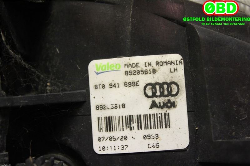 Tåkelykt venstre foran til Audi A5 2007-2016 (Type I)  (AUDI|8T0 941 699 E||8T0941699E)