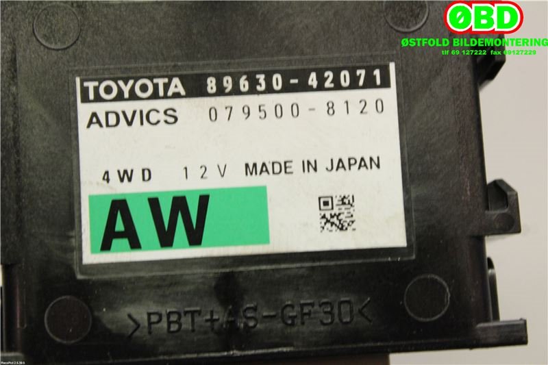 Styreenhet diverse til Toyota RAV4 2013-2015 (Type IV, Fase 1)  (TOYOTA||0795008120|8963042071)