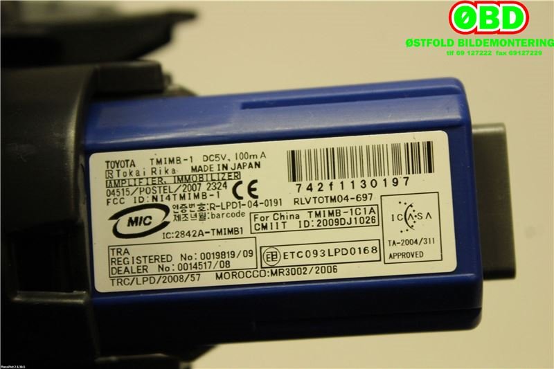 Bryter diverse til Toyota Auris 2010-2012 (Type I, Fase 2)  (TOYOTA|8961102040|)
