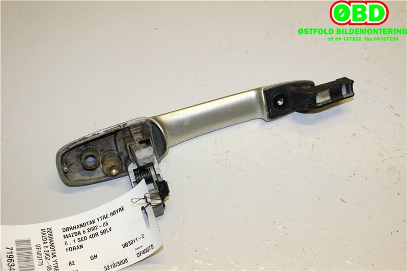 Dørhåndtak utv høyre foran til Mazda 6 2002-2008 (Type I) (MAZDA|GJ6A58410D28|)