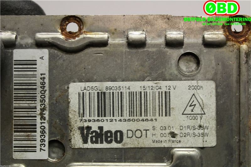 Styreenhet xenon/ballast til Citroën C5 2005-2008 (Type I, Fase 2)  (CITROEN|6224F9|89035114|)