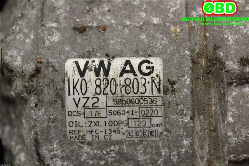 Aircondition kompressor til Audi A3 2003-2008 (Type II, Fase 1)  (AUDI|1K0 820 859 S||1K0820803N)