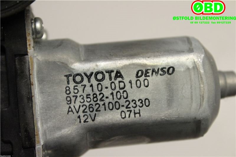 Ruteheis høyre foran til Toyota Yaris 2006-2009 (Type II, Fase 1)  (TOYOTA|698100D131|)