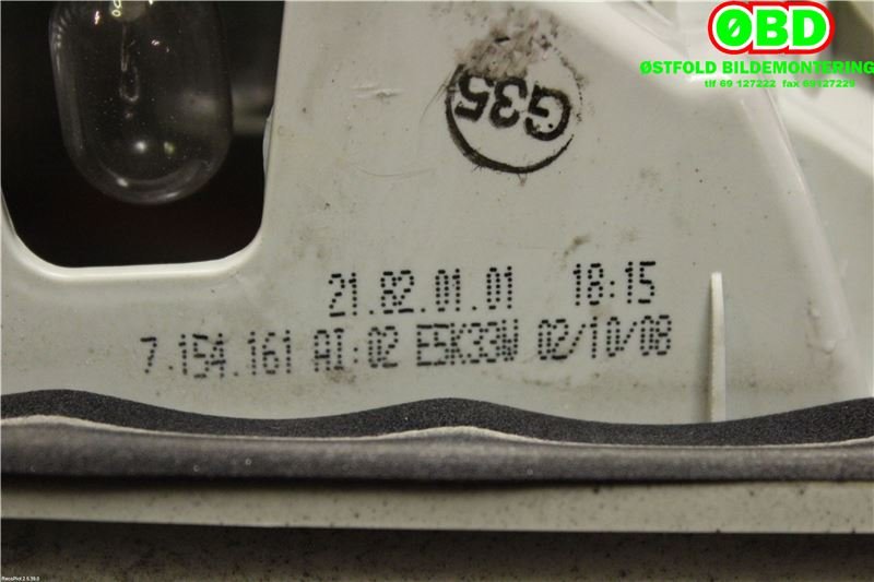Baklykt venstre indre til BMW 3-Serie 2005-2011 (E90/E91/E92/E93) (E90/E91/E92/E93) (BMW|63 21 4 871 739||7154161)