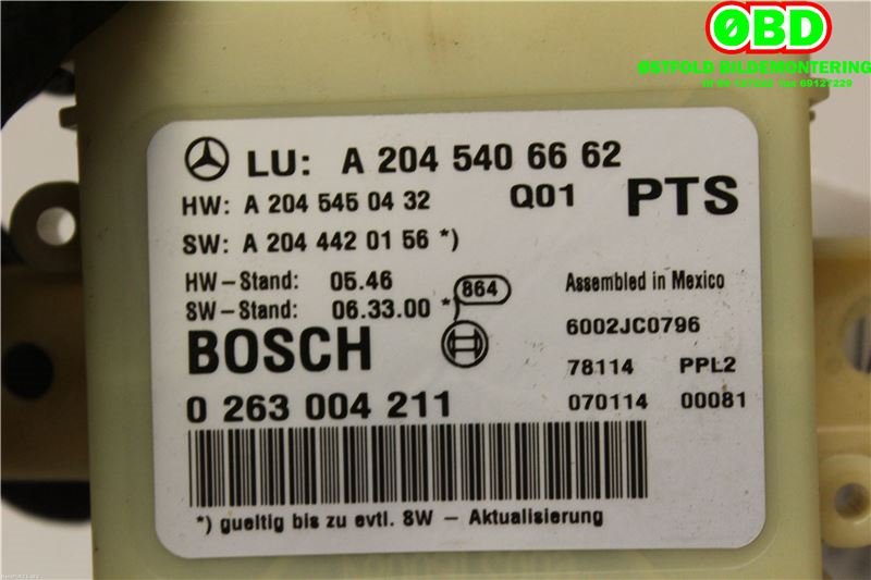 Styreenhet parkering til Mercedes C-Klasse 2007-2011 (Fase 1) (W204) (W204) (MERCEDES|A 204 540 66 62||2045406662)