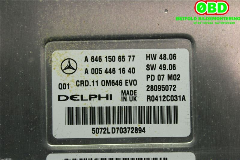 Styreenhet motor til Mercedes C-Klasse 2007-2011 (Fase 1) (W204) (W204) (A 646 150 65 77|A 646 150 31 34|)
