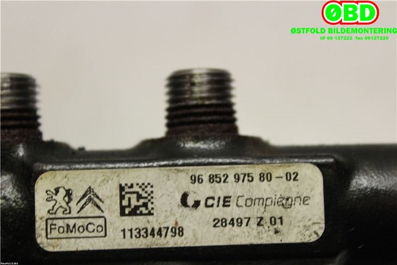 Dyseskinne (fuelrail) til Ford Mondeo 2011-2014 (Type IV, Fase 2)  (FORD|1697684||9685297580)