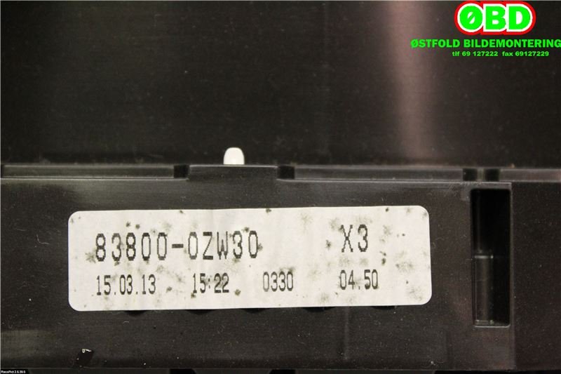 Instrumentpanel til Toyota Auris 2013-2015 (Type II, Fase 1)  (TOYOTA|838000ZW30|)