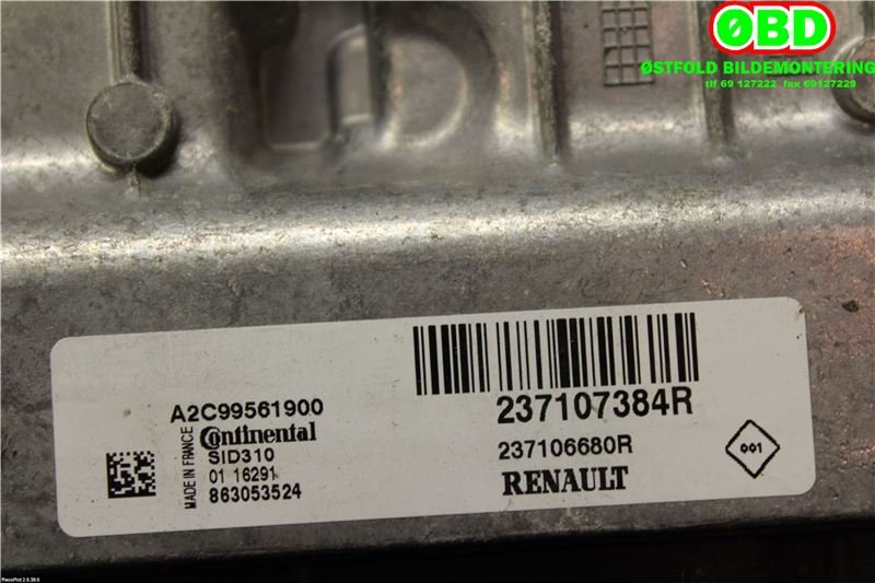 Styreenhet motor til Renault Kangoo 2008-2021 (Type II) (RENAULT|237107384R|)