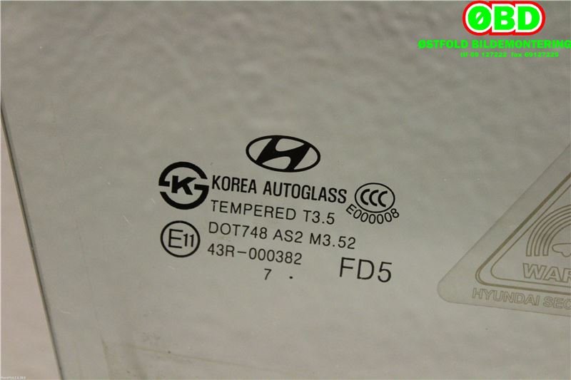 Siderute høyre foran til Hyundai i30 2007-2012 (Type I)  (HYUNDAI|824212L010|)