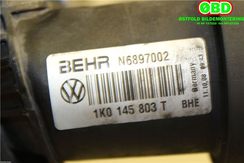 Intercooler til Škoda Superb 2008-2015 (Type II)  (SKODA|1K0 145 803 T|1K0 145 803 CD|1K0145803T)