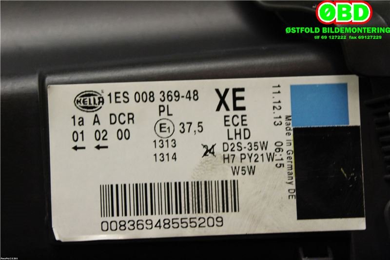Frontlykt høyre xenon til Mercedes E-Klasse 2002-2006 (Fase 1) (W211) (W211) (A 211 820 18 61|)