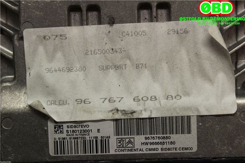 Styreenhet motor til Citroën C4 2011-2017 (Type II)  (CITROEN|1608934880|9676760880)