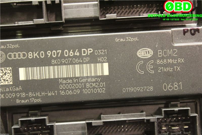 Styreenhet comfort (BCM) til Audi A5 2007-2016 (Type I)  (AUDI|8K0 907 064 CQ||8K0907064DP)