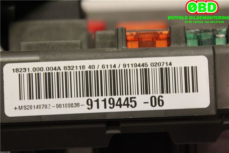 Sikringsboks til BMW 3-Serie 2005-2011 (E90/E91/E92/E93) (E90/E91/E92/E93) (BMW|61 14 9 119 445||9119445)
