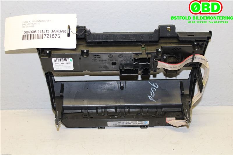 Varmeapparat betjening til BMW X5 2007-2013 (E70) (E70) (BMW|64119310449||9227924-02)