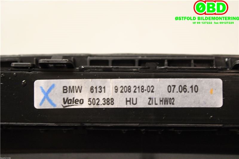 Varmeapparat betjening til BMW X5 2007-2013 (E70) (E70) (BMW|64119310449||9227924-02)