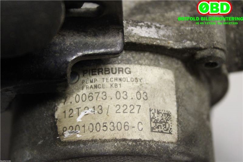 Vakuumpumpe til Nissan Qashqai 2010-2014 (Type I, Fase 2) (NISSAN|1465000Q1F|1465000Q2C|8201005306)