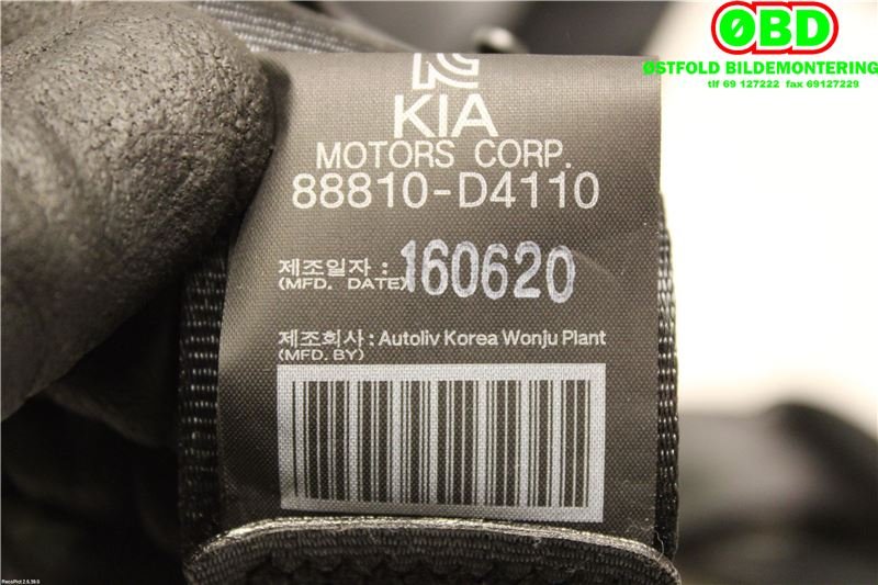 Airbag beltestrammer til Kia Optima 2017-2020  (KIA|88810D4110WK||88810D4110)