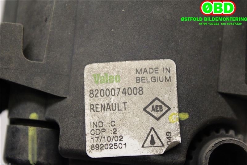Tåkelykt høyre foran til Renault Megane 2003-2005 (Type II, Fase 1)  (RENAULT|8200074008|)