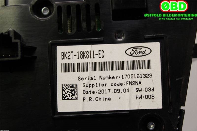 Bilstereo diverse til Ford Transit Connect 2018-->> Type II, Fase 2 (FORD|2013323||BK2T18K811ED)