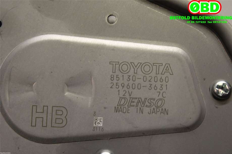 Viskermotor bakrute til Toyota Corolla 2019-->>  (TOYOTA COROLLA|8513002060|2596003631)