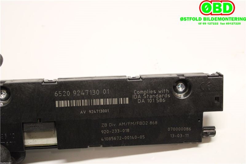 Antenne forsterker til BMW 5-Serie 2010-2017 (F10/F11) (F10/F11) (BMW|65 20 9 276 016||65209247130)