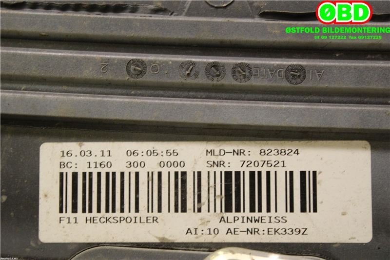 Spoiler bakluke til BMW 5-Serie 2010-2017 (F10/F11) (F10/F11) (BMW|51 62 7 207 511|)
