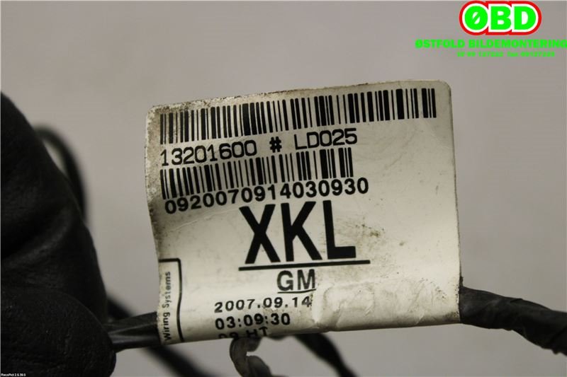 Ledningsnett til Opel Zafira B 2005-2011 (OPEL|13158679|1284222|)