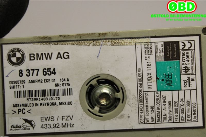 Styreenhet diverse til BMW X5 2000-2006 (E53) (E53) (BMW|65258377654||8377654)