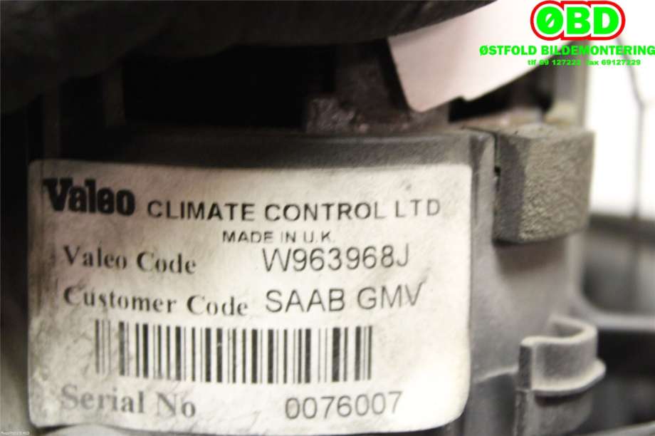 Varmeapparat motor til Saab 9-5 2001-2005 (Type I, Fase 2)  (SAAB||W963968J)