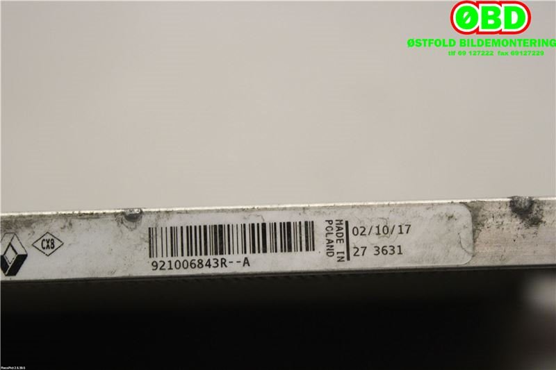 Aircondition radiator til Renault Clio 2016-2019 (Type IV, Fase 2) (RENAULT|921006843R|)