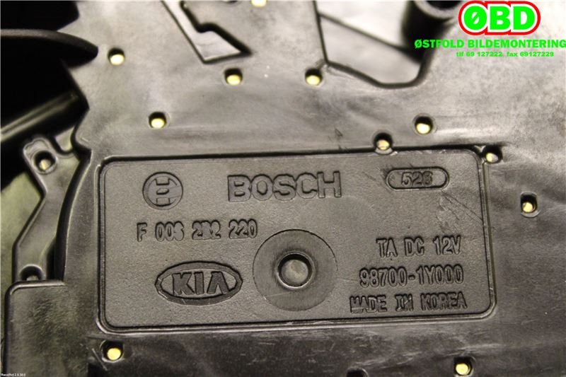 Viskermotor bakrute til Kia Picanto 2011-2017 (Type II)  (KIA|987001Y000|)