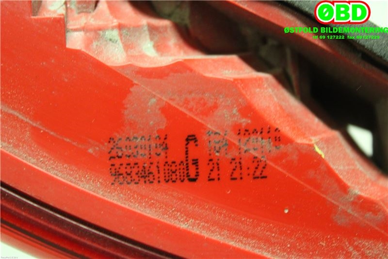Baklykt venstre indre til Peugeot 3008 2009-2016 (Type I)  (PEUGEOT|6350 HE||9683461080)