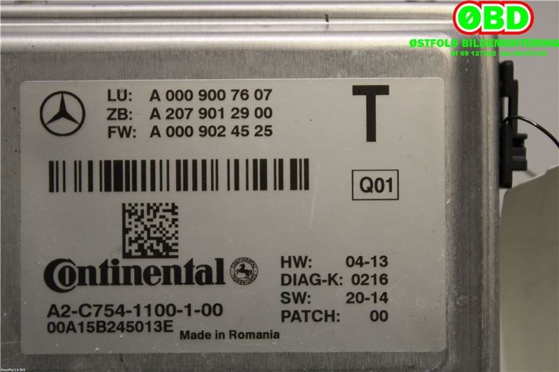 Kamera til Mercedes E-Klasse 2013-2016 (Fase 2) (W212) (W212) (MERCEDES|A 000 900 76 07||0009007607)