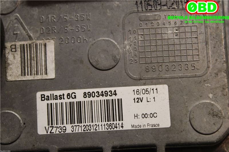 Styreenhet xenon/ballast til Citroën C4 2011-2017 (Type II) (CITROEN|6224 L8|89034934|)