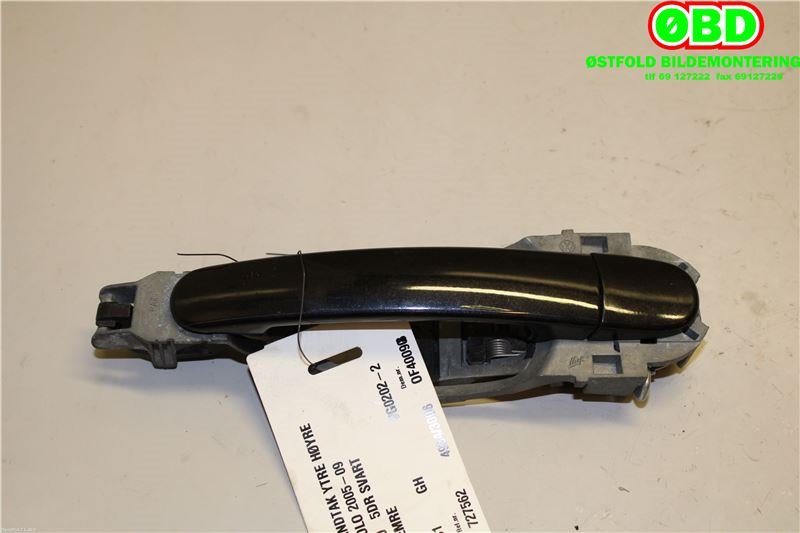 Dørhåndtak utv høyre foran til VW Polo 2005-2009 (Type IV, Fase 2) (VOLKSWAGEN|3B0 837 207 G|6Q0 837 886 A|)