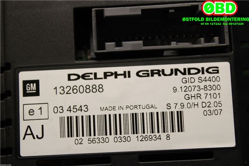 Instrument kjørecomputer til Opel Corsa D 2006-2014  (OPEL|13260888|1236742)