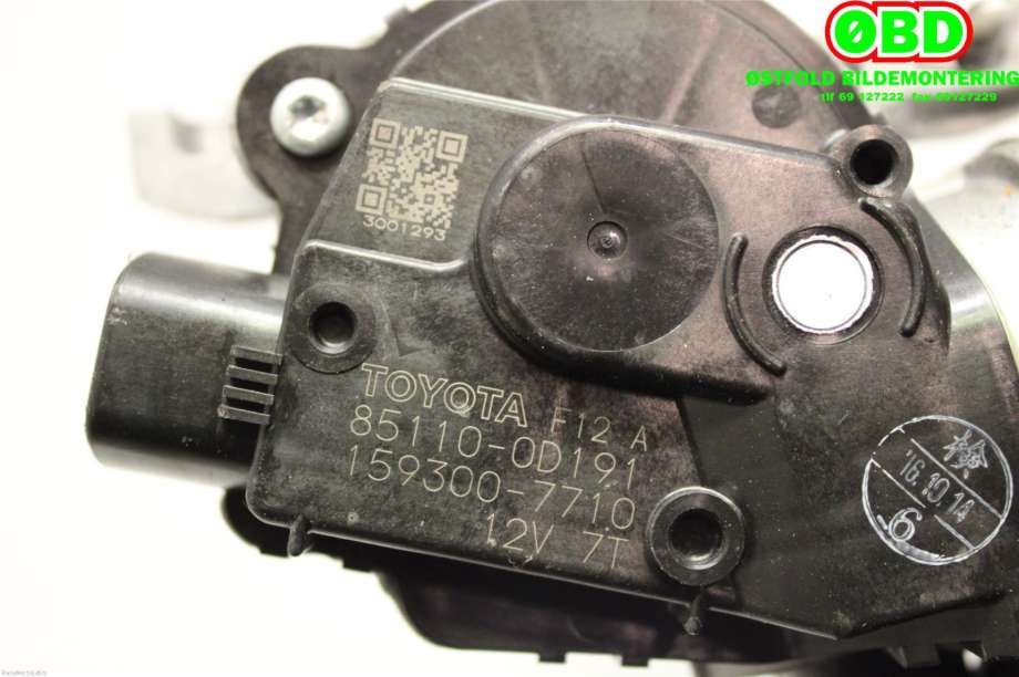 Viskermotor frontrute til Toyota Yaris 2014-2020 (Type III, Fase 2)  (TOYOTA|851100D191|1593007710)