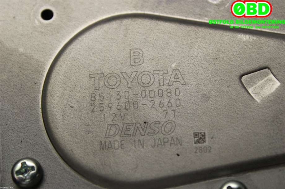 Viskermotor bakrute til Toyota Yaris 2014-2020 (Type III, Fase 2)  (TOYOTA|851300D080|2596002660)
