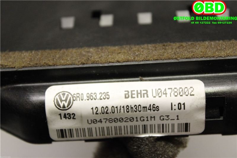 Varmeapparat diverse til Škoda Fabia 2010-2014 (Type II, Fase 2)  (SKODA||6R0963235)