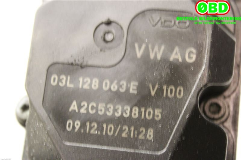 Spjeldhus til VW Tiguan 2007-2011 (Type I, Fase 1)  (VOLKSWAGEN|03L 128 063 E|03L 128 063 AF|03L128063E)