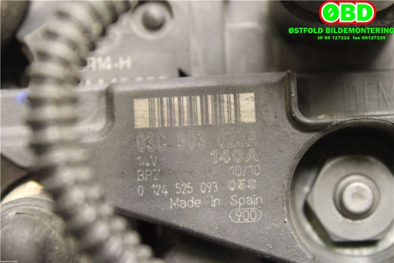 Dynamo til VW EOS 2006-2013  (VOLKSWAGEN|03C 903 023 A|03C 903 024 J|03C903023A)
