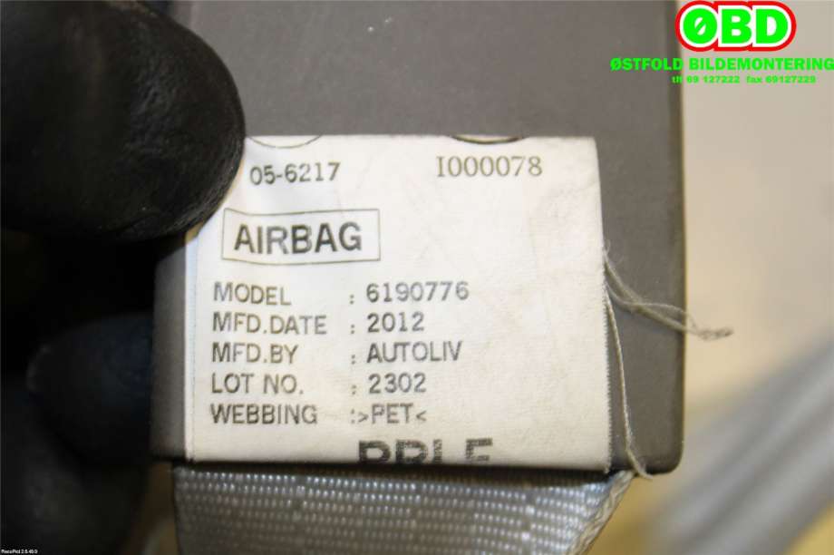 Airbag beltestrammer til Nissan Leaf 2011-2017 (Type I)  (NISSAN|868853ND1A|)