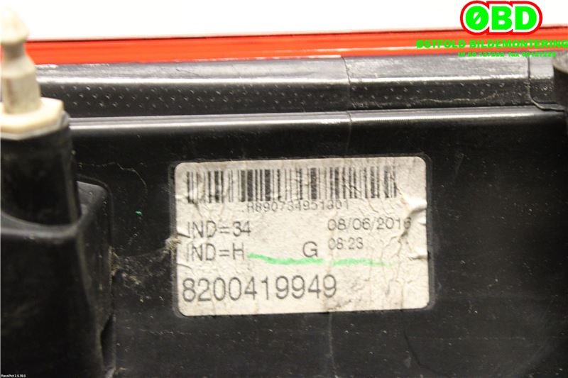 Baklykt venstre til Renault Kangoo 2008-2021 (Type II)  (RENAULT|8200419949|)